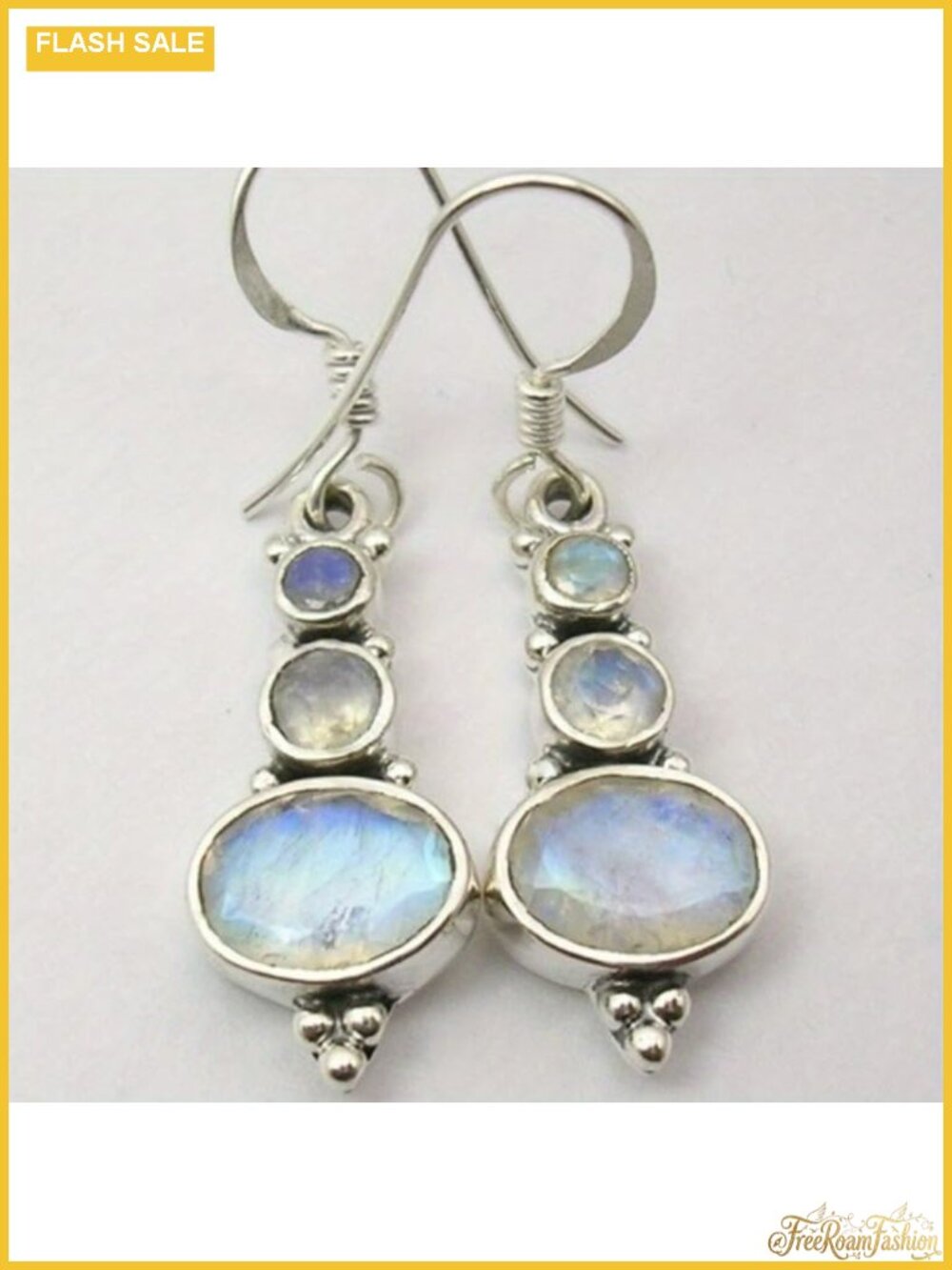 Hypoallergenic Synthetic Moonstone Long Dangle Earrings Vintage Boho for Daily